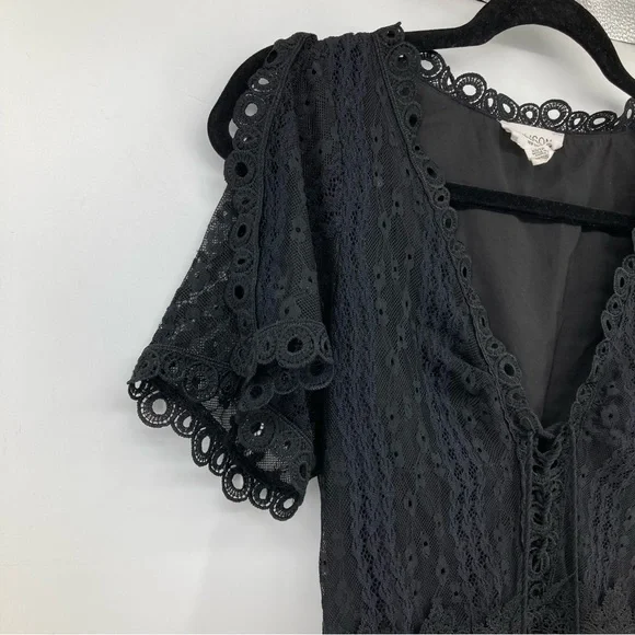 Allison New York Black Eyelet Lace Dress - Picture 4 of 12